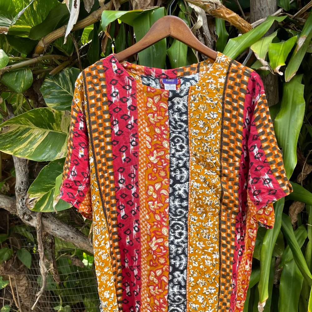 Vintage Multi-Colored Pattern Blouse